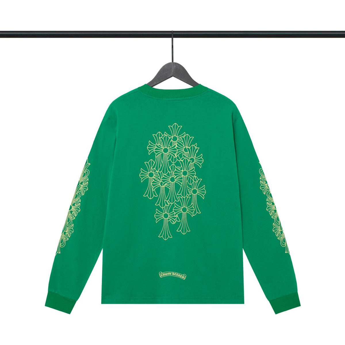 Chrome Heart Hoodie ch Green Phantom Group Cross Letter Print