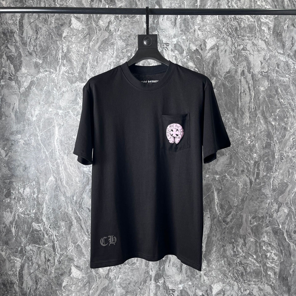 Chrome Heart T Shirts Pink Sanskrit Leather Short Sleeve T-Shirt